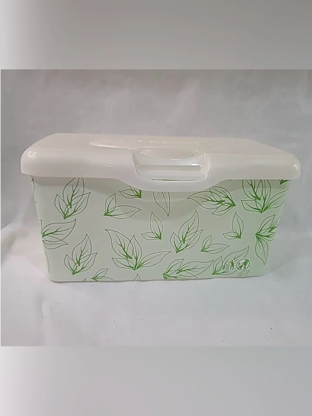 Huggies Baby Wipes Green Leaves Empty Pop Up Container Tub Refillable